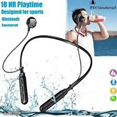 B11 Wireless Bluetooth Neckband in Ear Headphone Stereo Headset with Mic, Vibration Alert for All Smartphones - Multicolor-thumb2