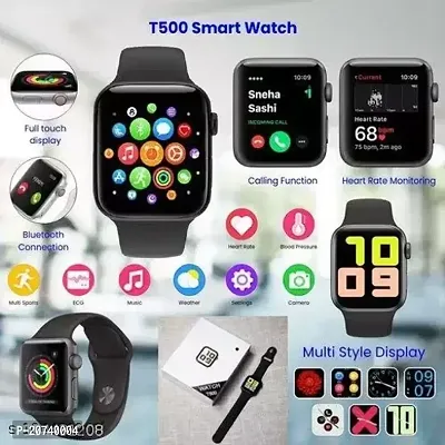 T-500  Smart Watch Sleep Monitor, Distance Tracker, Calendaring, Sedentary Reminder, Text Messaging, Pedometer, Calorie Tracker, Heart Rate Monitor Smartwatch (Black)-thumb3