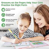 Magic Practice Copybook, (4 BOOK + 10 REFILL+ 1 Pen +1 Grip) Number Tracing Book for Preschoolers with Pen, Magic Calligraphy Copybook Set Practical Reusable Writing Tool Simple Hand Lettering./-thumb1