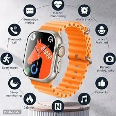 T800 SMART WATCH 2024 latest version Full Touch Screen Bluetooth Smartwatch with Body Temperature, Heart Rate  Oxygen Monitor Compatible with All 3G/4G/5G Android  iOS(orange)-thumb2