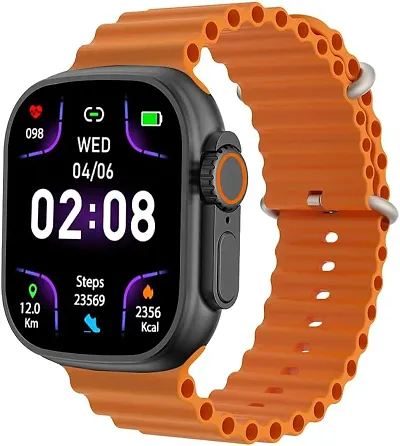 T800 SMART WATCH 2024 latest version Full Touch Screen Bluetooth Smartwatch with Body Temperature, Heart Rate  Oxygen Monitor Compatible with All 3G/4G/5G Android  iOS(orange)/