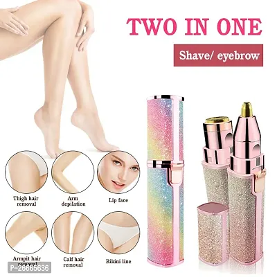 2 in 1 Eyebrow, Hair Remover, Painless Portable Precision Electric Eyebrow Hair Trimmer, Facial Hair Removal for Women, Epilator for women Eyebrows with LED Light-thumb4