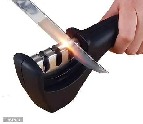 Show Shine 3 Stage Stainless Steel Knife Sharpener  (Design and Color May Vary)-thumb0