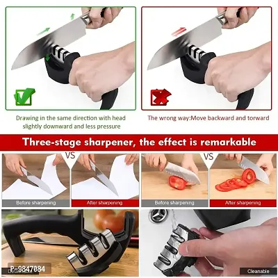 Show Shine 3 Stage Stainless Steel Knife Sharpener  (Design and Color May Vary)-thumb3