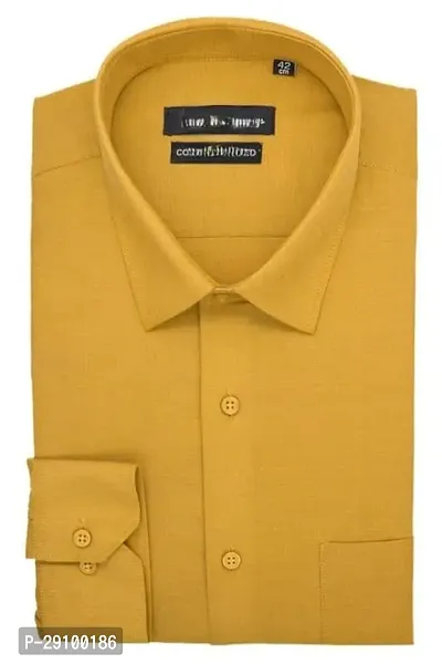 Stylish Mustard Rayon Long Sleeves Casual Shirt For Men