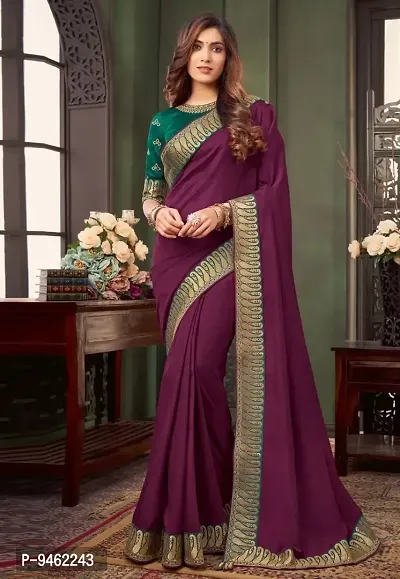 HHK Fashion? Women's Work Dolla Silk 5.5 Meter Saree with Unstitched Banglori Silk And Work Blouse Piece (Purple).-thumb3