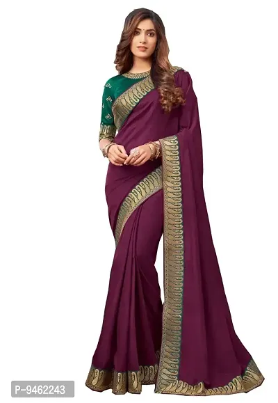 HHK Fashion? Women's Work Dolla Silk 5.5 Meter Saree with Unstitched Banglori Silk And Work Blouse Piece (Purple).-thumb0