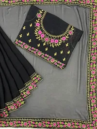 NEW HEAVY WORK BORDER SAREE BLACK-thumb2