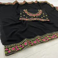 NEW HEAVY WORK BORDER SAREE BLACK-thumb3