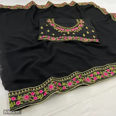 NEW HEAVY WORK BORDER SAREE BLACK-thumb4