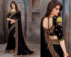 NEW HEAVY WORK BORDER SAREE BLACK-thumb4