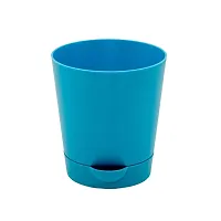 Phulwa | 4 Inch Blue Colour Self Watering Round Plastic Planter (set of 6)-thumb1