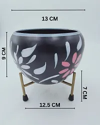 PHULWA Meena Pot Designer Indoor Plant Pot Multi Color with Stand - Table Top Decorative Metal Plant Pots for Living Room, Balcony and Garden-thumb2