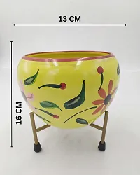 PHULWA Meena Pot Designer Indoor Plant Pot Multi Color with Stand - Table Top Decorative Metal Plant Pots for Living Room, Balcony and Garden-thumb2