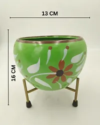 PHULWA Meena Pot Designer Indoor Plant Pot Multi Color with Stand - Table Top Decorative Metal Plant Pots for Living Room, Balcony and Garden-thumb1