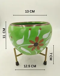 PHULWA Meena Pot Designer Indoor Plant Pot Multi Color with Stand - Table Top Decorative Metal Plant Pots for Living Room, Balcony and Garden-thumb2