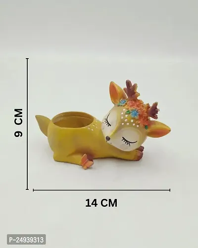 Phulwa Hoya Heart Plant with The Deal Resin Deer Animal Planter| Unique  Trendy Design Return Gifts Pots Poly Resin Pot Home Decor Imported With Plant-thumb2