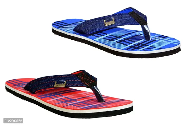 Crazy Bunny Men's Flip-Flop Slippers | Comfortable | Lightweight Slippers (Combo of 2) (CB018_P)