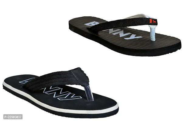 Crazy Bunny Men's Flip-Flop Slippers | Comfortable | Lightweight Slippers (Combo of 2) (CB01_P)