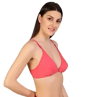 Stylish Cotton Blend Front-Open Solid Bras Combo For Women Pack Of 2-thumb1