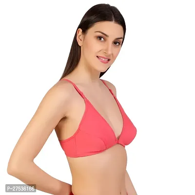 Stylish Cotton Blend Front-Open Solid Bras Combo For Women Pack Of 2-thumb2