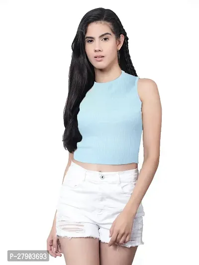 Stylish Cotton Blend Crop Top For Women-thumb0