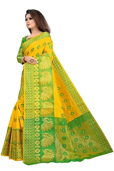 Beautiful Cotton Silk Jacquard Saree with Blouse piece