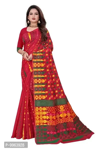 Classic Cotton Silk Jacquard Saree with Blouse piece-thumb0