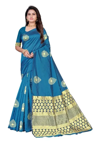 Silk Cotton Jacquard Sarees with Blouse piece