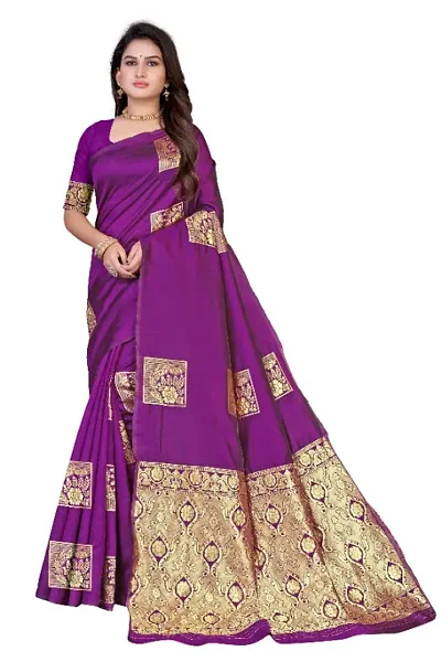 Silk Cotton Jacquard Sarees with Blouse piece