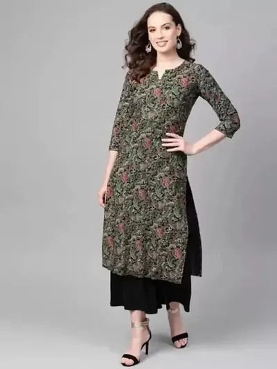 Stylish Elegant Crepe Stitched Printed Kurta