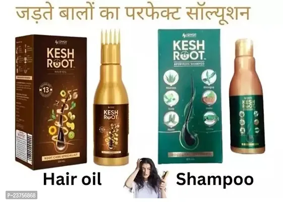 KESHROOT Ayurvedic Hair Oil 100ml | Pack of 1 Keshroot Ayurvedic Root Care Shampoo 100ML (Pack of 1)-thumb0