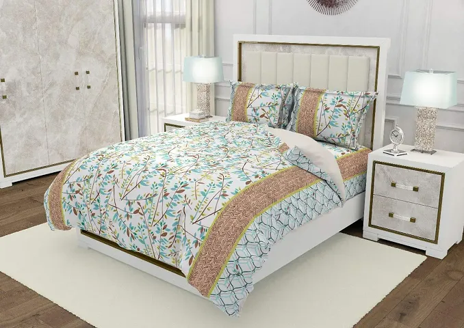 Cotton King Size Bedsheets (110*110 Inch) with 2 Pillowcovers