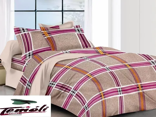 Cotton 1 Bedsheet 100*90 Inch with 2 Pillowcovers