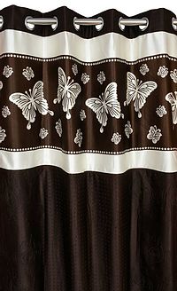 Butterfly Design Soft Digital Print Door Curains 7 Feet Set of 1-thumb2