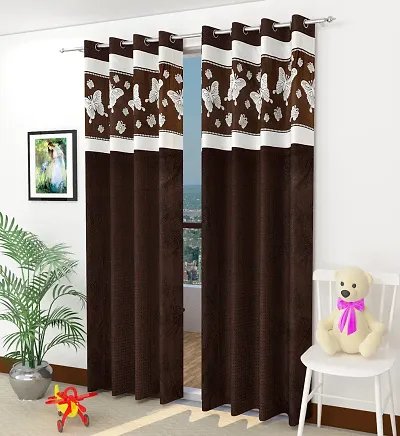 Designer Printed Polyester Door Curtains- Set of 2