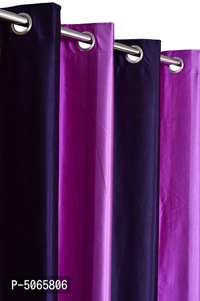 Designer Purple Polyester Solid Shaded Long Door Curtains-2 Pieces-thumb3