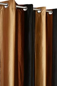 Designer Coffee Polyester Solid Shaded Door Curtain- 1 Piece-thumb2