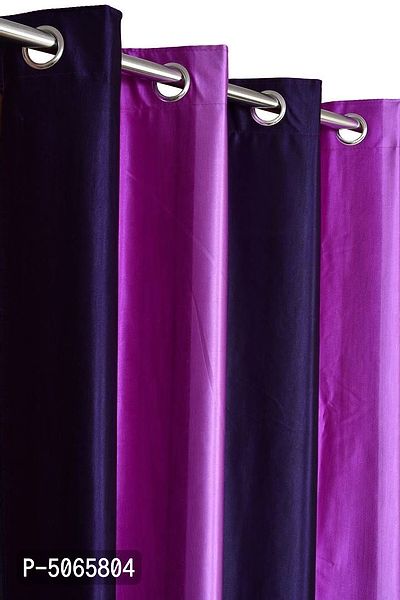 Designer Purple Polyester Solid Shaded Door Curtains-2 Pieces-thumb3
