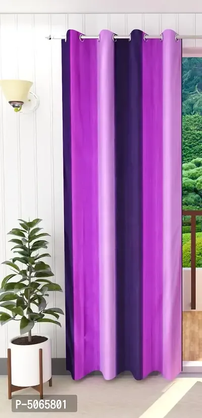 Designer Purple Polyester Solid Shaded Window Curtains- 1 Piece-thumb0