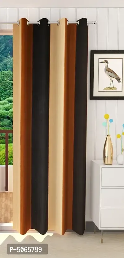 Designer Coffee Polyester Solid Shaded Long Door Curtains