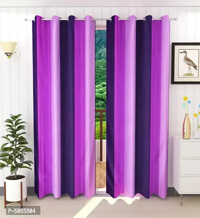 Designer Purple Polyester Solid Shaded Door Curtains-2 Pieces-thumb0
