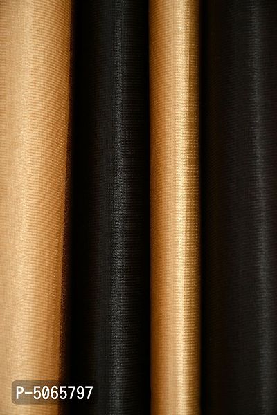 Designer Coffee Polyester Solid Shaded Door Curtain- 1 Piece-thumb4