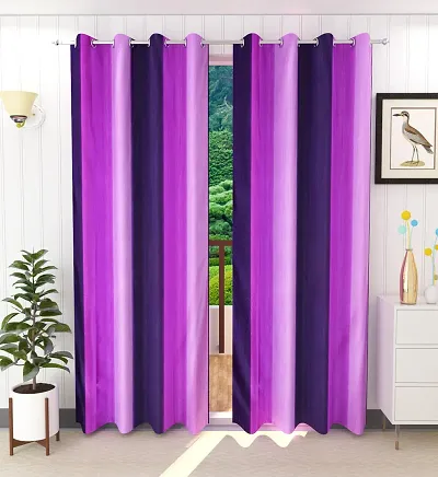 Silky Long Crush Blackout Eyelet Door Curtain- Set of 2