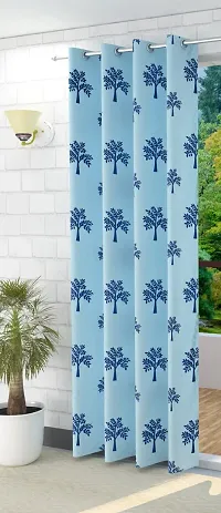Tree Print Soft Polyester Door Curtains 7 Feet Set Of 1