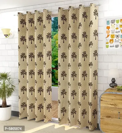 Tree Print Design Soft Digital Print Window Curtains 5 Feet Set Of 2, Window Door Curtains High Quality Print Design For Home Furnishing Office Living Room Area Decoration