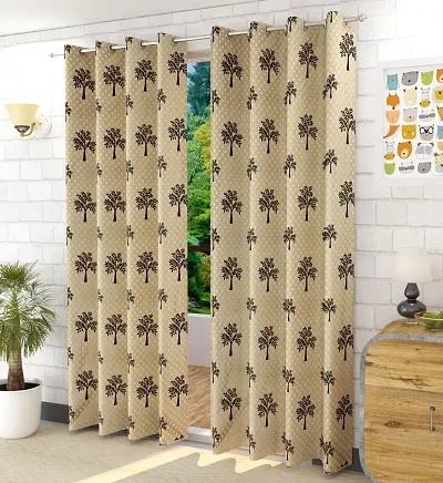 Set of 2- Polyester Printed Window Curtains