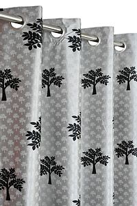 Tree Print Design Soft Digital Print Window Curtains 5 Feet Set Of 1, Window Door Curtains High Quality Print Design For Home Furnishing Office Living Room Area Decoration-thumb2