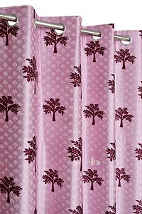 Tree Print Design Soft Digital Print Window Curtains 5 Feet Set Of 1, Window Door Curtains High Quality Print Design For Home Furnishing Office Living Room Area Decoration-thumb2