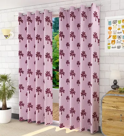 Set of 2- Polyester Printed Window Curtains